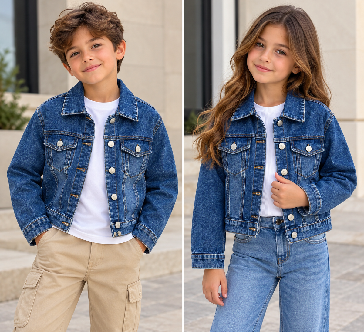 Unisex Blue Denim Jacket – Classic Button-Up Style