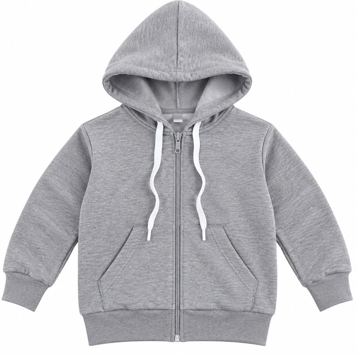 Kids’ Heather Grey Zip-Up Hoodie