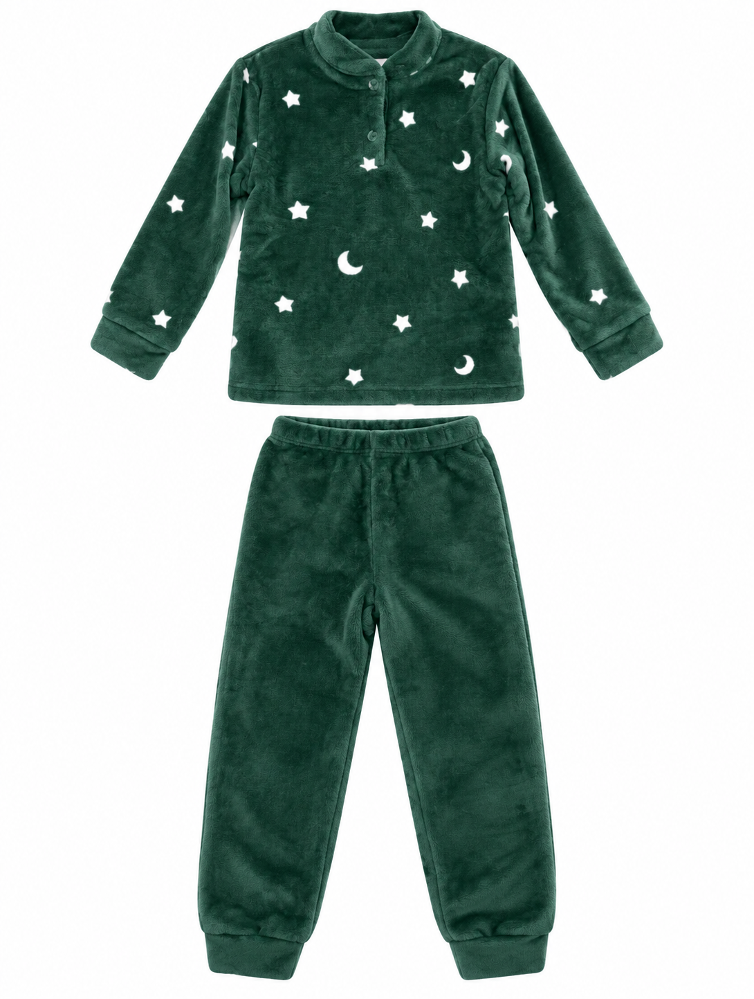Kids Green Velvet Star & Moon Matching Pajama Set (1 pajama per order )