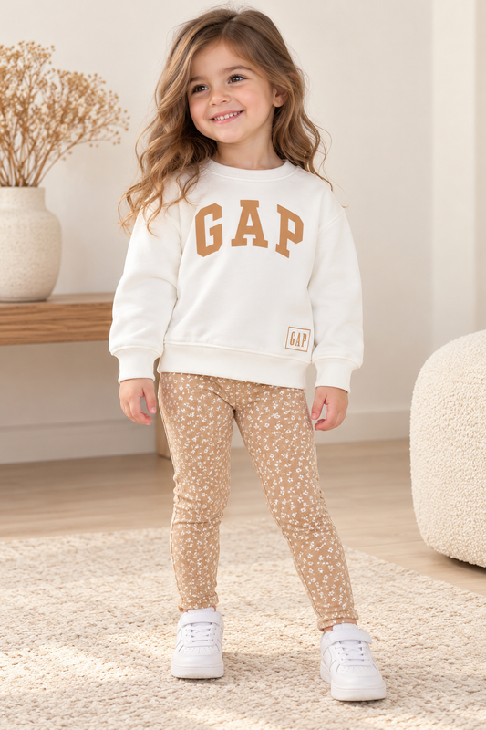 Baby Girl GAP Sweatshirt & Floral Leggings Set