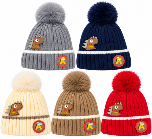 Kids Knitted Beanie with Pom-Pom
