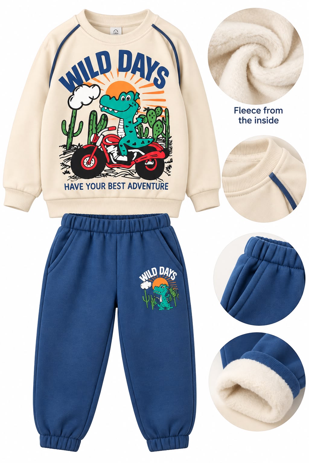 Boys’ Wild Days Fleece Tracksuit Set