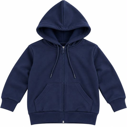 Kids’ Navy Blue Zip-Up Hoodie