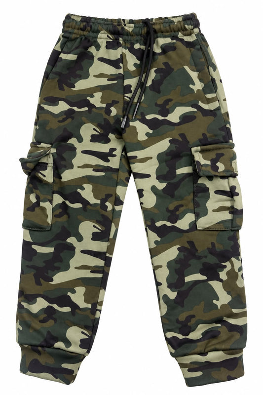 Kids’ Camouflage Fleece Cargo Sweatpants