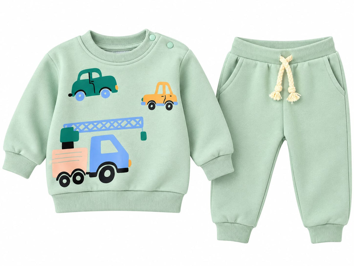 Baby Boy Mint Green Fleece Tracksuit