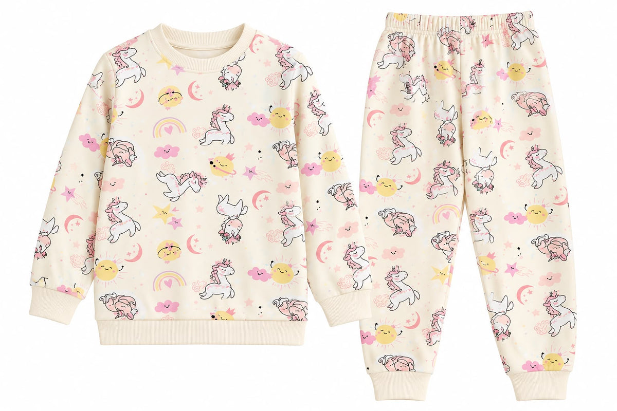 Sweet dreams in this adorable unicorn pajama set