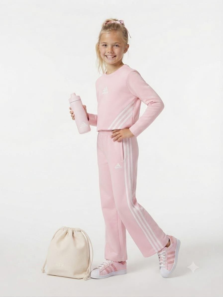 Girls’ Pink 2-Piece Sports Tracksuit